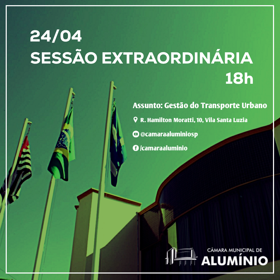Imagem da notícia: HOJE TEM SESSÃO EXTRAORDINÁRIA ÀS 18 HORAS!