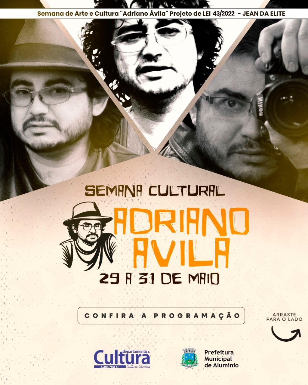 Imagem da notícia: CONFIRA A PROGRAMAÇÃO DA SEMANA CULTURAL ADRIANO ÁVILA