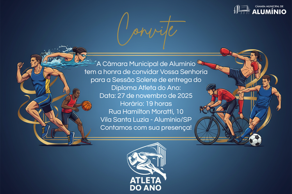 Imagem da notícia: SESSÃO SOLENE DE ENTREGA DO DIPLOMA ATLETA DO ANO