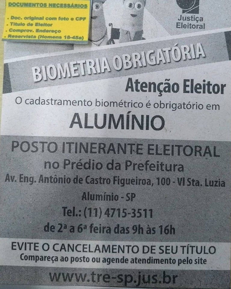 Imagem da notícia: Biometria